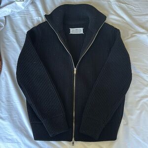 SO COOL maison martin margiela double zip ribbed wool sweater made in Italy L